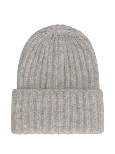 Malo Wool-blend Beanie In Grey