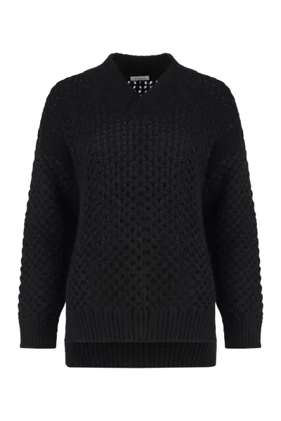 Malo Wool Blend Sweater In Black