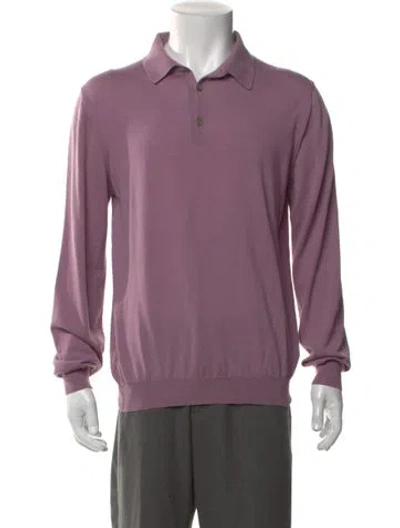 Pre-owned Malo Wool Collar Polo Shirt In Purple