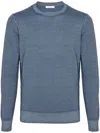 Malo Virgin Wool Crewneck Knitted Sweater In Blue