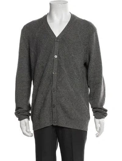 Pre-owned Malo Wool Patterned Cardigan In Gray