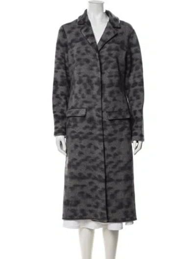 Pre-owned Malo Wool Patterned Coat In Grey