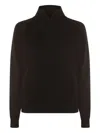 Malo Long Sleeve Knitwear Ribbed Collar In Black