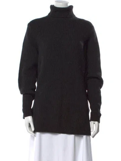 Pre-owned Malo Wool Turtleneck Sweater In Black