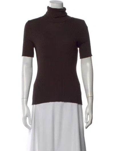 Pre-owned Malo Wool Turtleneck Sweater In Brown