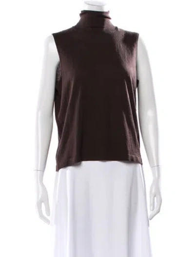 Pre-owned Malo Wool Turtleneck Top In Brown