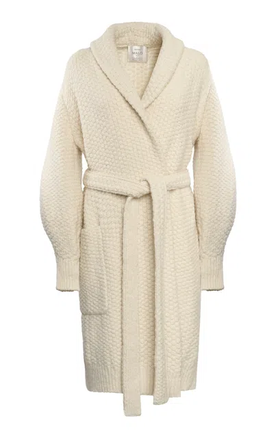 Malo Wool-cashmere Cardigan In Off-white