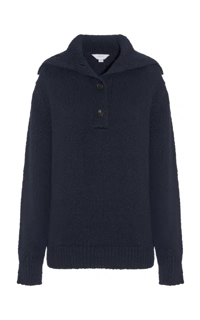 Malo Wool-cashmere Turtleneck Sweater In Navy
