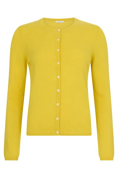 Malo Yellow Soft Cardigan With Long Sleeves.
