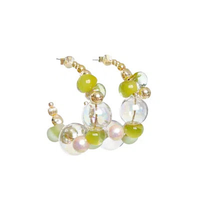 Malolo Jewelry Women's Green / Gold Sea Foam Earrings Original Olive In Multi