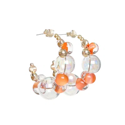 Malolo Jewelry Women's Orange / Gold Sea Foam Earrings Original Sun
