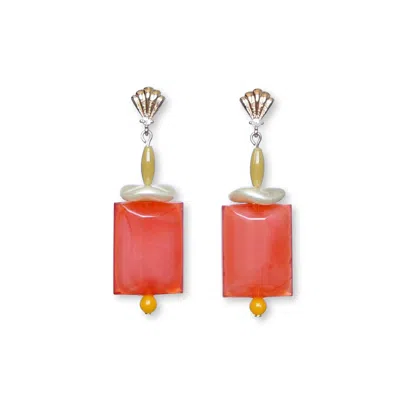 Malolo Jewelry Women's Red / White / Green Minigami Earrings Palermo In Multi