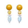 Malolo Jewelry Women's Yellow / Pink / Blue Shibuya Earrings Blue In Yellow
