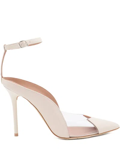 Malone Souliers 100mm Malia Ankle-strap Pumps In Nude