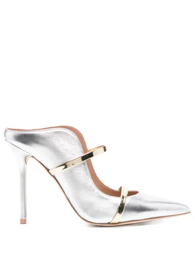 Malone Souliers 100mm Maureen Mules In Silver