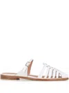 Malone Souliers Eleonora Leather Fisherman Mule Sandals In White