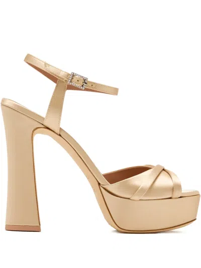 Malone Souliers 125mm Satin Platform Buckle Sandals In Multi
