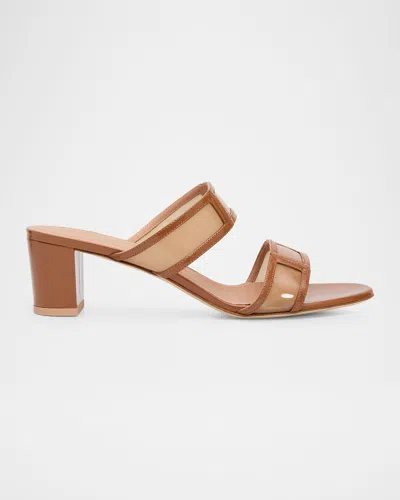 Malone Souliers 45mm Loulou Patent Leather And Pvc Mule Sandals In Brown