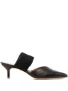 Malone Souliers Maisie 45 Cord And Leather-trimmed Raffia Mules In Schwarz