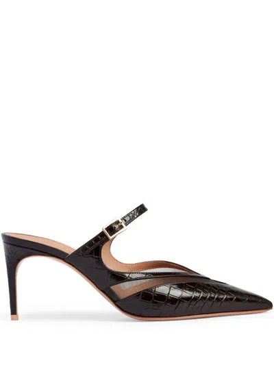 Malone Souliers Cristi 70mm Leather Mules In Black