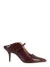 Malone Souliers 70mm Crocodile-effect Mules In Red