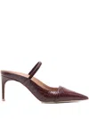 Malone Souliers 70mm Crocodile-embroidered Leather Mules In Red