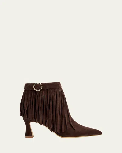 Malone Souliers 70mm Donnie Suede Fringe Ankle Boots In Brown
