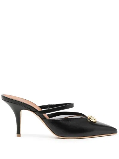 Malone Souliers 70mm Logo-plaque Leather Pumps In Schwarz