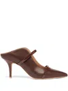 Malone Souliers 85mm Maureen Patent-leather Stiletto Mules In Braun