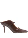 Malone Souliers 85mm Maureen Patent-leather Stiletto Mules In Brown