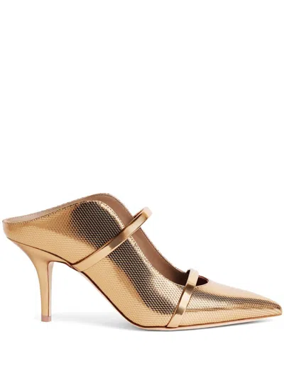 Malone Souliers Maureen 70mm Leather Mules In Gold