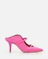 Malone Souliers Satin Mules With Double Strap Detail In Pink Pink