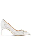 Malone Souliers Lace Monroe Pumps 70 In Weiss