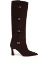 Malone Souliers 70mm Nolan Buckle-detail Suede Knee-high Boots In Brown