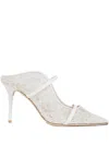 Malone Souliers 85mm Lace-panel Stiletto Mules In White