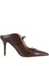 Malone Souliers 85mm Maureen Patent-leather Stiletto Mules In Brown