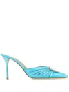 Malone Souliers Woman Embellished Satin Mules In Blue