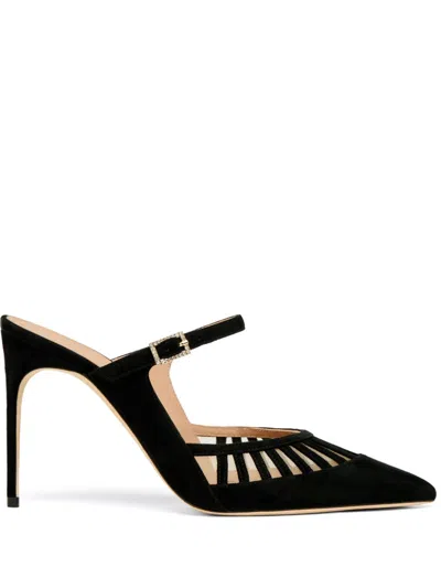 Malone Souliers 90mm Bardot Mules In Black/nude