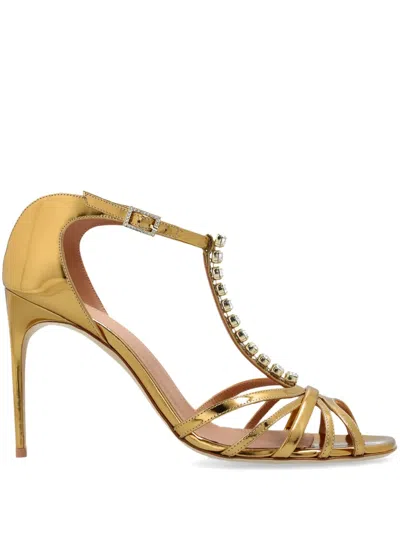 Malone Souliers 90mm Erika Sandals In Gold