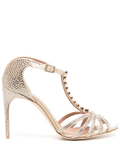 Malone Souliers 90mm Erika Sandals In Gold