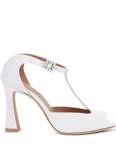 Malone Souliers 90mm Pearl-embellished T-bar Sandals In Multi
