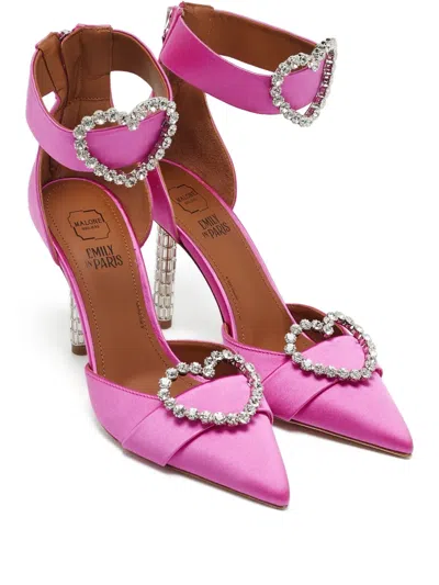 Pre-owned Malone Souliers 95mm Camille Pumps In Pink