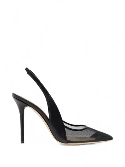 Malone Souliers Arc 100 Mesh Slingback Pumps In Black