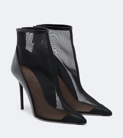 Malone Souliers Arc Leather-trimmed Mesh Ankle Boots In Black
