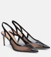 Malone Souliers Sheer Mesh Pointed Toe Stiletto Pumps In Black