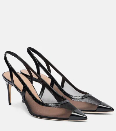 MALONE SOULIERS AUBREY 70 MESH SLINGBACK PUMPS