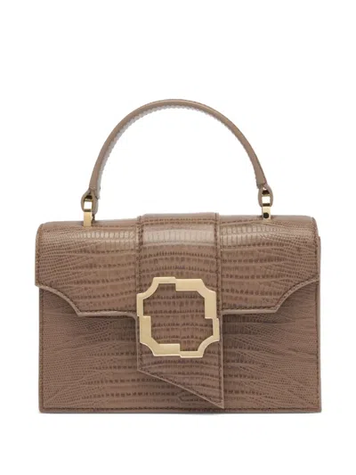 Malone Souliers Audrey Embossed Leather Mini Satchel In Brown