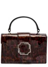 Malone Souliers Audrey Mini Leopard-print Patent Leather Top Handle Bag