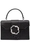 Malone Souliers Audrey Mini Satin Top Handle Bag In Black
