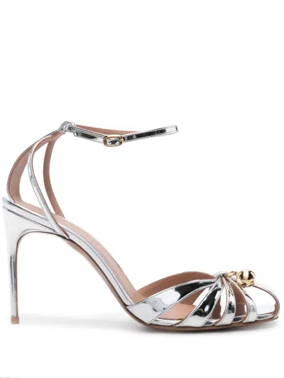Malone Souliers Azzurra 90mm Metallic Sandals In Silver